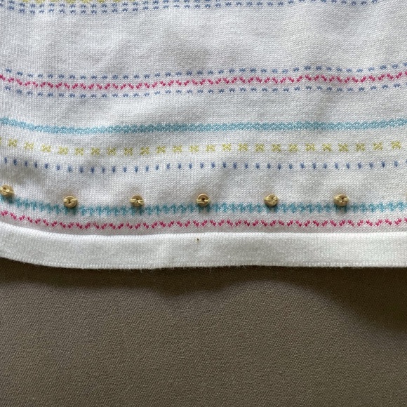 Christopher & Banks Ladies Cardigan. Size XL .Color. White with Stripes. - Picture 5 of 6